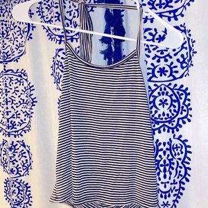 Horizontal Stripe Tie Halter Crop Top